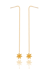 Load image into Gallery viewer, Parallel silver 925 gold plated earrings
