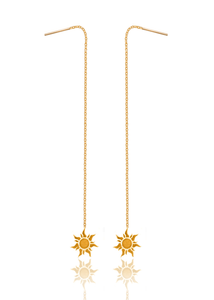 Parallel silver 925 gold plated earrings