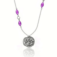 Load image into Gallery viewer, Protection talisman Silver 925 (gold plated) natural stones necklace
