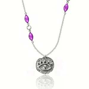 Protection talisman Silver 925 (gold plated) natural stones necklace