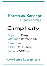 Load image into Gallery viewer, Simplicity dress bamboo silk / off white / S, M
