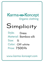 Load image into Gallery viewer, Simplicity dress bamboo silk / off white / S, M
