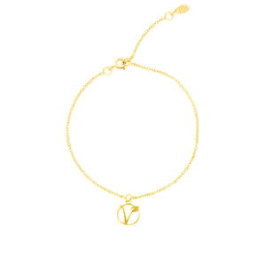 Simplicity Vegan sign silver 925/silver gold plated bracelet