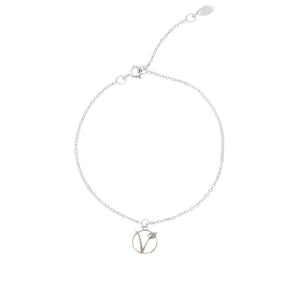 Simplicity Vegan sign silver 925/silver gold plated bracelet