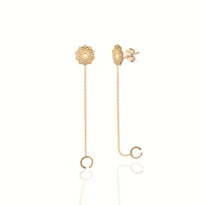 Time Loop Silver 925 gold plated earrings