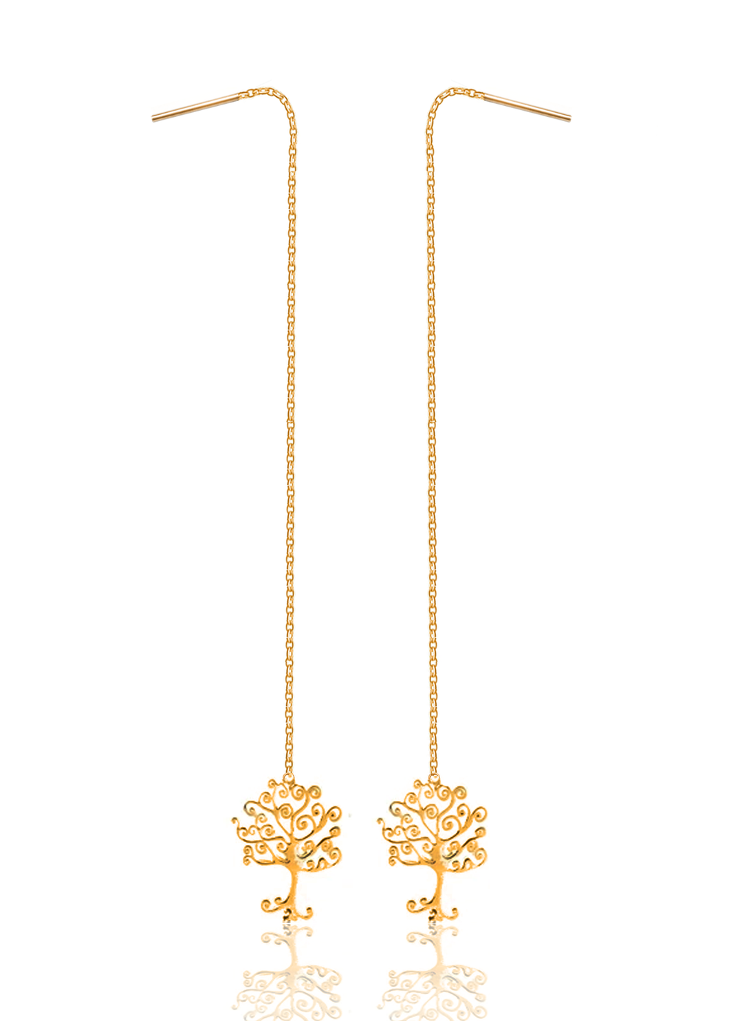 Parallel silver 925 gold plated earrings