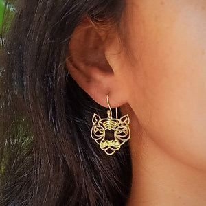 Totem Tiger Silver 925 (Silver gold plated) earrings