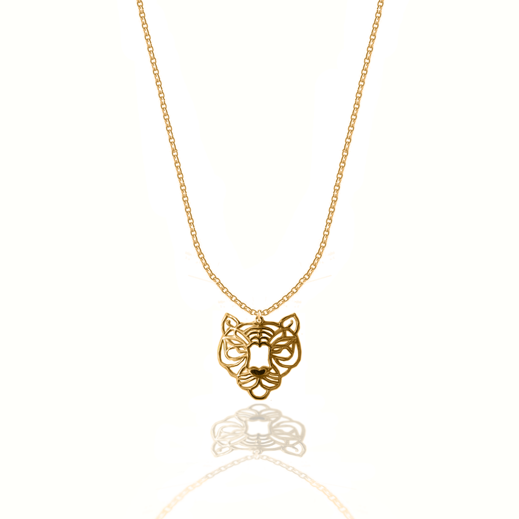 Totem Tiger silver 925 (Gold plated) chain necklace