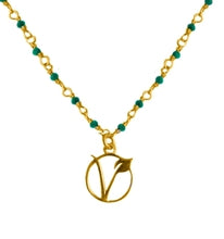 Load image into Gallery viewer, Time to time Vegan sign sliver 925 gold plated malachite/lapis necklace

