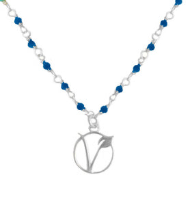 Time to time Vegan sign sliver 925 gold plated malachite/lapis necklace