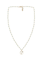 Load image into Gallery viewer, Time to time Vegan sign sliver 925 gold plated malachite/lapis necklace
