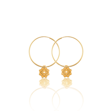 Load image into Gallery viewer, Symmetric harmony (Vata, Pitta, Kapha dosha) silver 925 gold plated earrings
