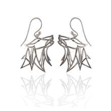 Load image into Gallery viewer, Totem Wolf Silver 925 (Silver gold plated) earrings

