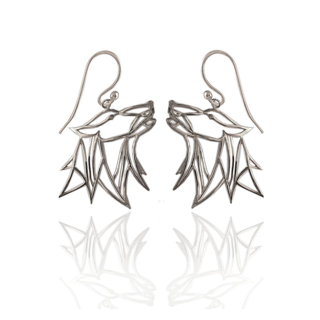 Totem Wolf Silver 925 (Silver gold plated) earrings
