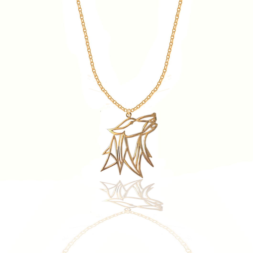 Totem Wolf silver 925 (Gold plated) chain necklace