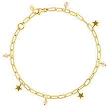 Load image into Gallery viewer, Celeste Stars Silver 925 (Silver gold plated) long link chain bracelet
