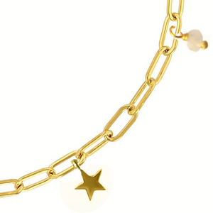 Celeste Stars Silver 925 (Silver gold plated) long link chain bracelet