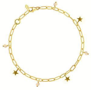 Celeste Stars Silver 925 (Silver gold plated) long link chain bracelet