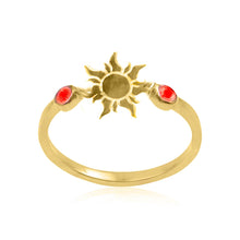 Load image into Gallery viewer, Equity silver 925/gold plated (rose quartz/Lotus, carnelian/Sun, lapis/Flower of life) ring
