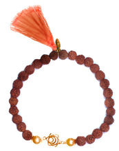 Load image into Gallery viewer, Mala chakra silver 925 (coral, rudraksha, sandal wood, malachite, lapis) bracelet

