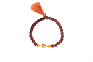 Mala chakra silver 925 (coral, rudraksha, sandal wood, malachite, lapis) bracelet