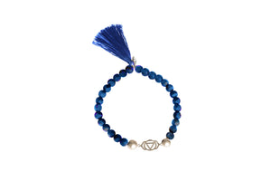 Mala chakra silver 925 (coral, rudraksha, sandal wood, malachite, lapis) bracelet