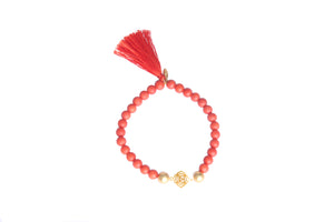 Mala chakra silver 925 (coral, rudraksha, sandal wood, malachite, lapis) bracelet