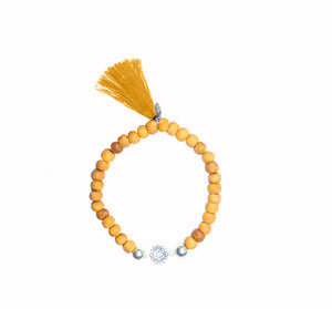Mala chakra silver 925 (coral, rudraksha, sandal wood, malachite, lapis) bracelet