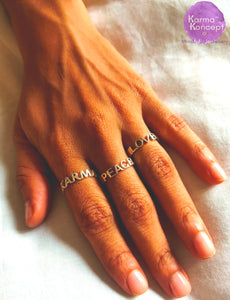 Sweet word Silver 925 ring Love/Karma/Peace