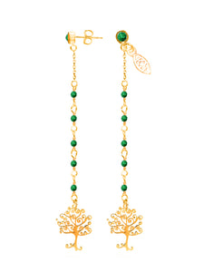 Time to time earrings (carnelian. lapis, malachite, pink quartz, pyrite, howlite) with silver 925 charm