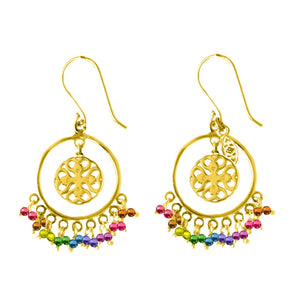 Tradition silver 925 earrings (carnelian. lapis, malachite, 7 stones, pyrite)
