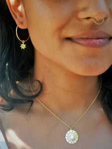 Asymmetric harmony / Moon & Sun / Silver 925 (gold plated) earrings
