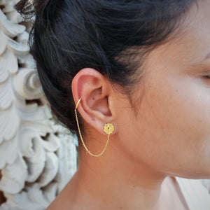 Time Loop Silver 925 gold plated earrings