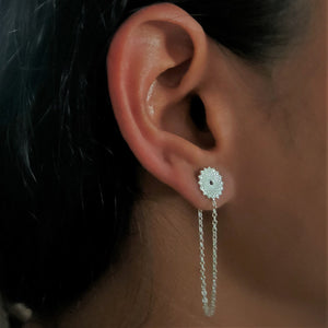History loop (Pitta, Vata, Kapha dosha) Silver 925 earrings